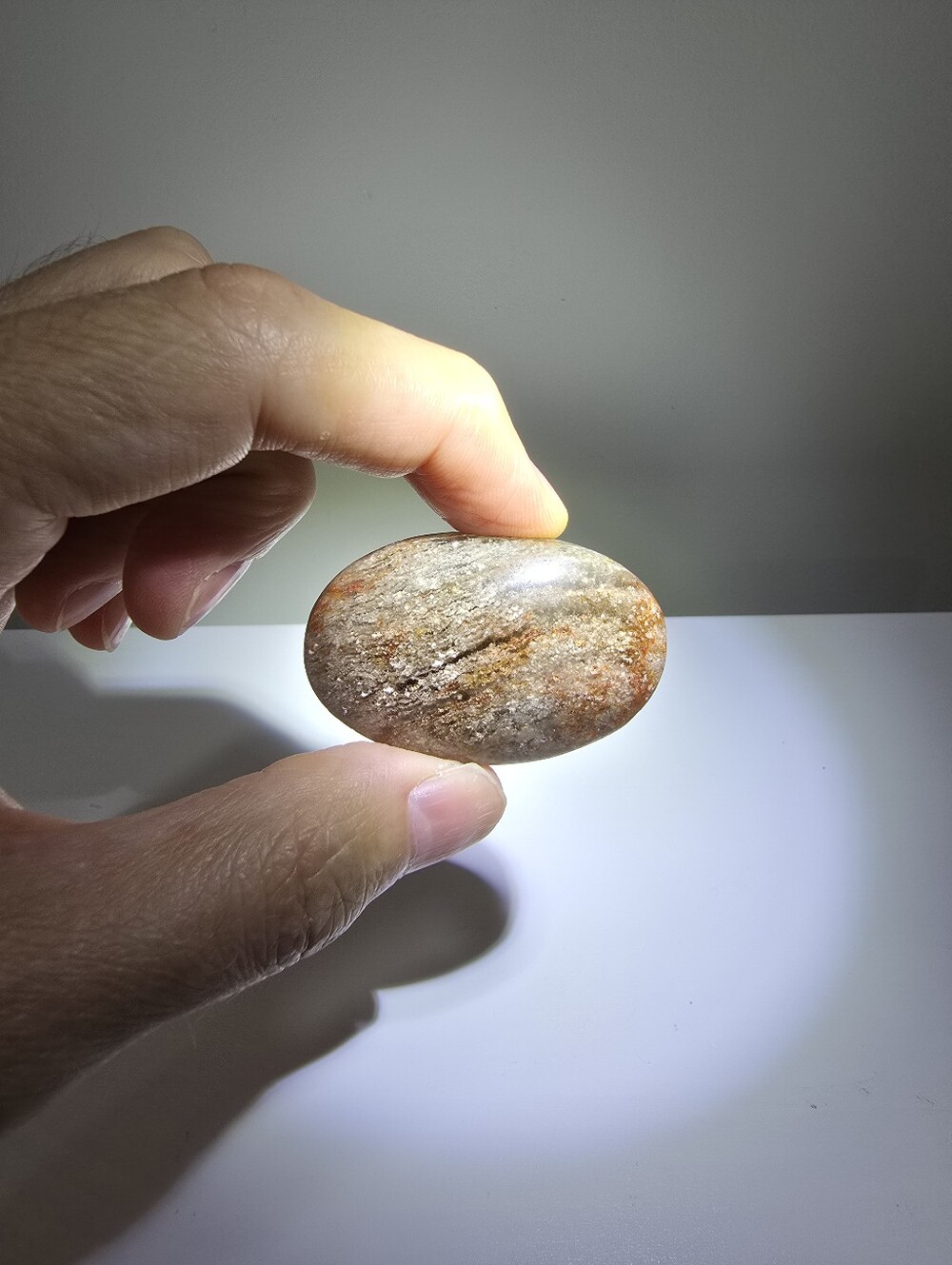 Thousand Layer Garden Quartz Crystal Palmstone #J